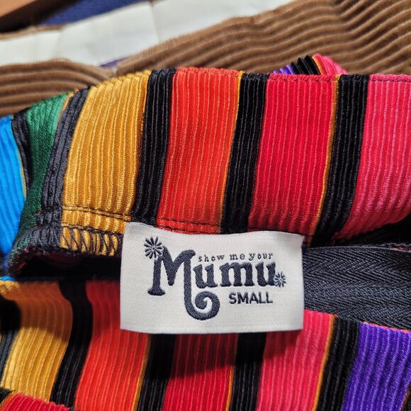 Show Me Your Mumu Pants Womens Small Campbell High Slit Rainbow Parade Colorful - Picture 5 of 9